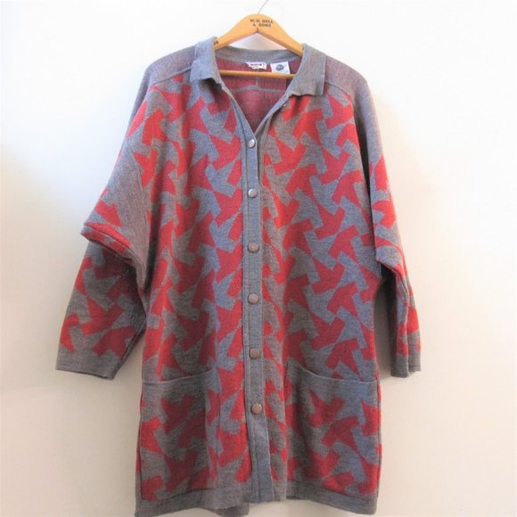 Vintage Rodier Pure Wool Long Cardigan Sweater - Picture 3 of 3